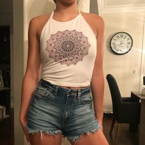 Brandy Melville cropped halter top